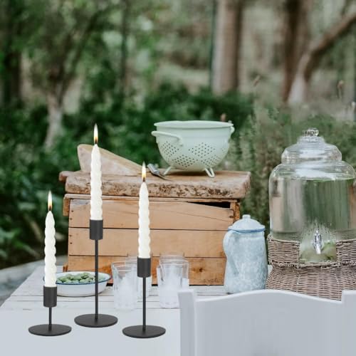 Black Candlestick Holders Bulk for Taper Candles Decorative Metal Candelabra Candle Holders Fit 0.8 Inch Diameter Candles Gold Taper Candle Stands for Wedding Home Party Table Decor (27 Count)