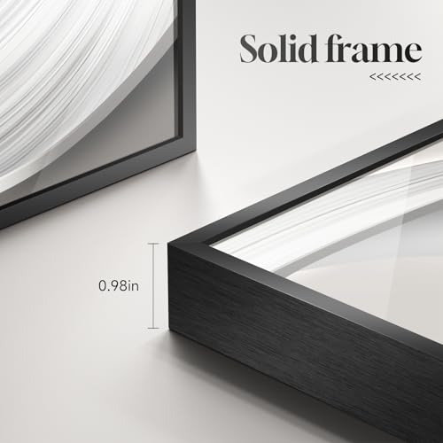 Large Framed Silver White Abstract Wall Art for Living Room
