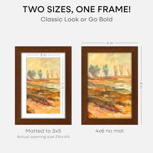 4x6 Brown Oak Picture Frame