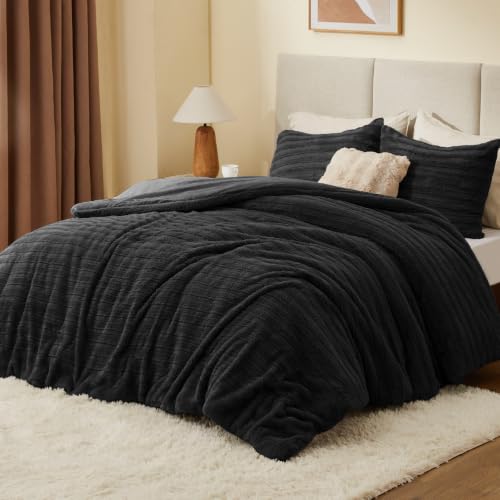 Faux Fur Queen Comforter Set