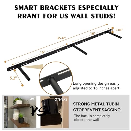Wood Floating Shelves for Wall 42 inch Set of 2