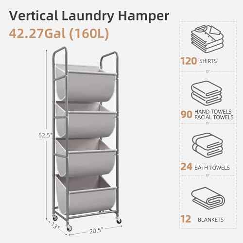 Vertical Rolling Laundry Hamper