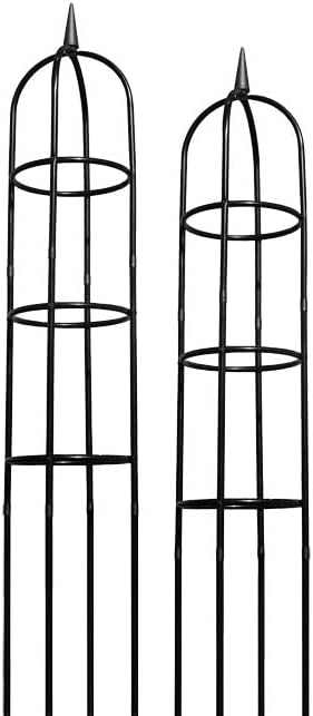 Classic Garden Obelisks, Black, 96'', by Harbor Garden, Set of 2, R352HG-CP2