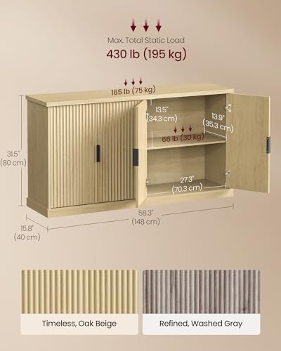 Contemporary Buffet Cabinet with Adjustable Shelves