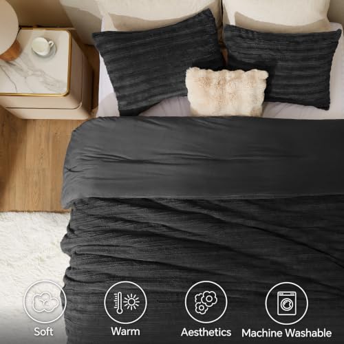 Faux Fur Queen Comforter Set