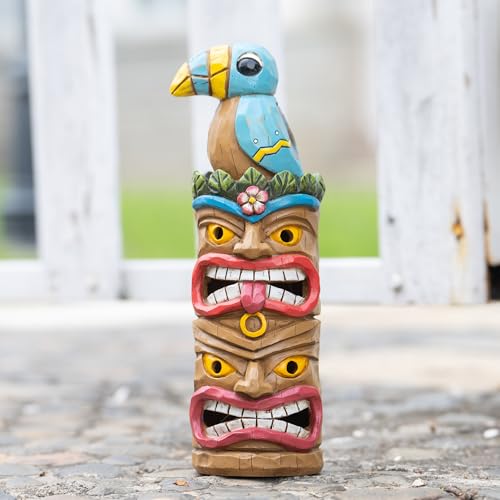 Tiki Totem Pole Solar Powered Garden Statue Decor