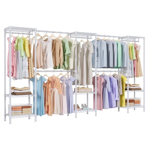 H11 Heavy Duty Clothes Rack White Clothing Rack for Hanging Clothes
