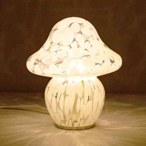 Mushroom Lamp Glass Mushroom Table Lamp for Bedrooms