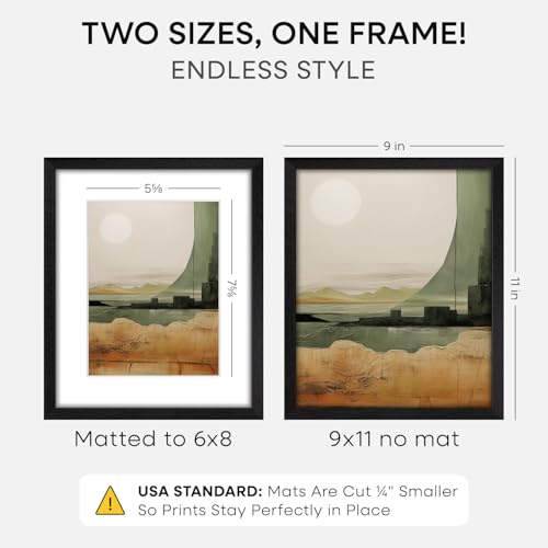 9x11 Black Oak Picture Frame