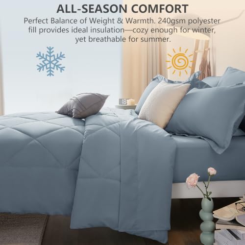 Full Size Comforter Sets Dusty Blue