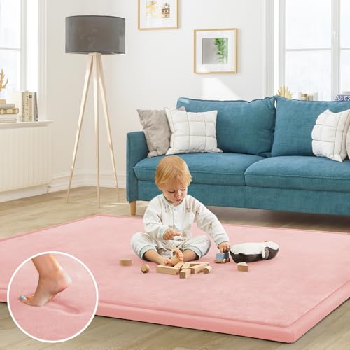 Baby Play Mat for Floor Nursery Rug Muscle Mat Area Rug Playroom Rug 59"x71" Playpen Mat Elastic Foam 1.3" Thick Crawling Mat for Babies