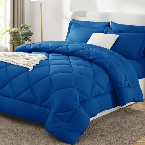 Queen Comforter Set Classic Blue