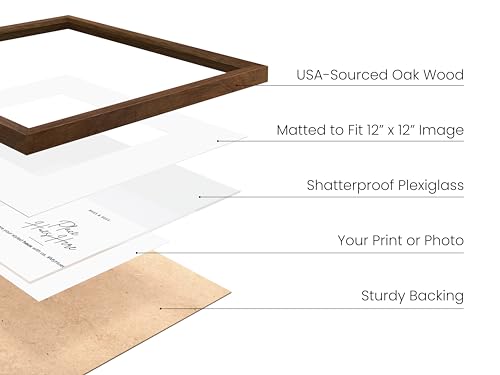 Walnut Square Frames Set of 6 (6 Count)