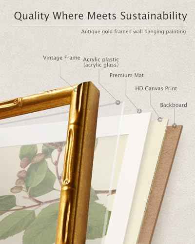 Gold Framed Bamboo Wall Art