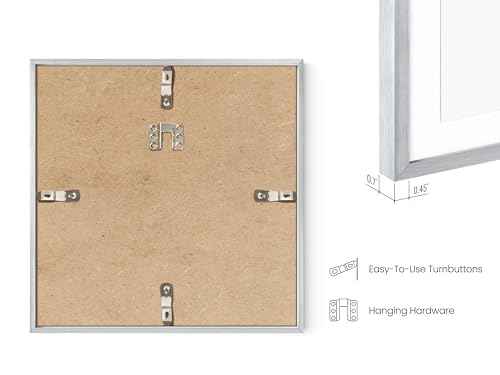 10x10 Silver Metal Picture Frames Matted to 5x5