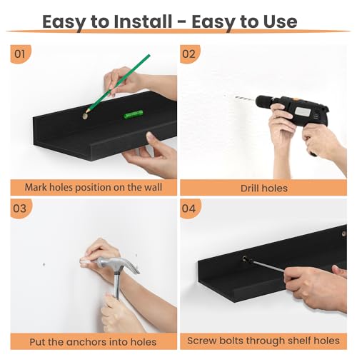 Floating Shelves for Wall Decor and Storage (6 Count)
