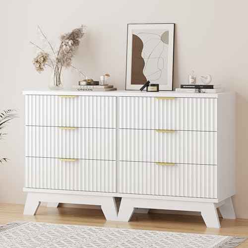 Fluted Dresser for Bedroom with 3 Drawers