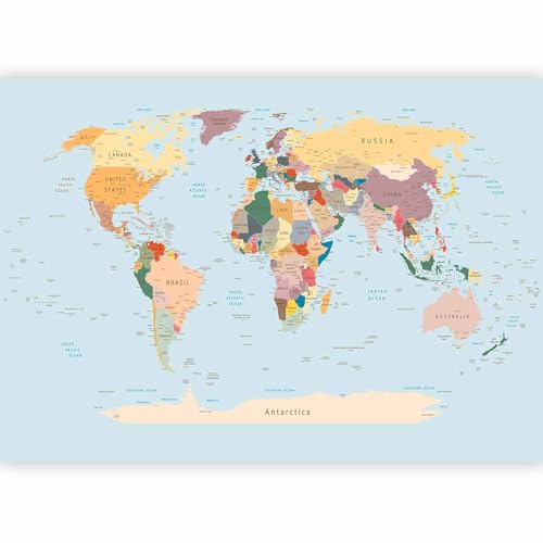 Wall Mural World Map 98x69 in (47.14 Sq Ft)