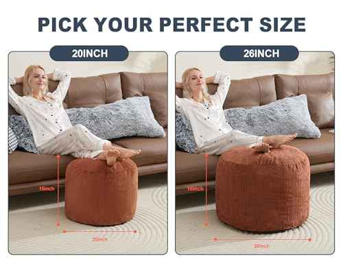 Orange Pouf Ottoman