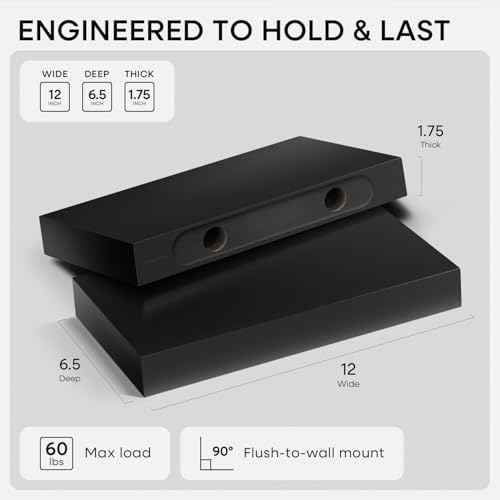 12 Inch Floating Shelves (4 Count)