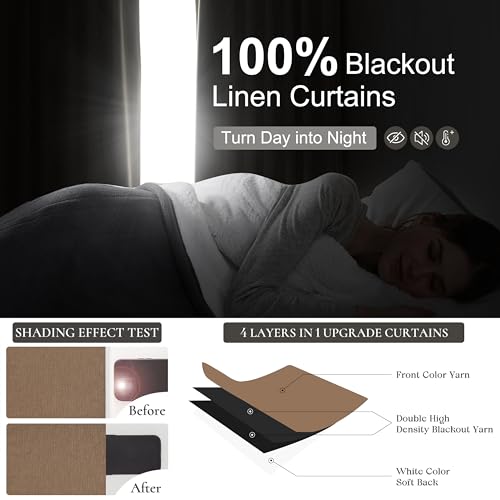 Rust Brown 120 Inch Extra Long Curtains for Living Room 2 Panels Set (2 Count)