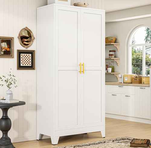 75" Metal Kitchen Pantry Cabinet