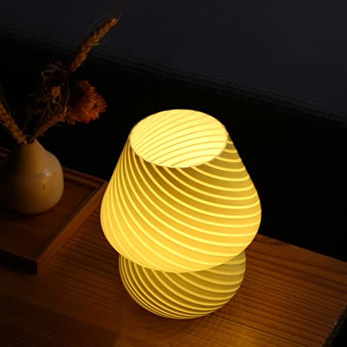 Glass Mushroom Bedside Table Lamp