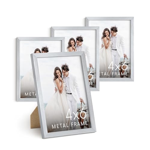 4x6 Silver Metal Picture Frames