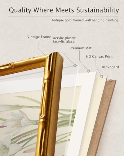 Gold Framed Bamboo Wall Art