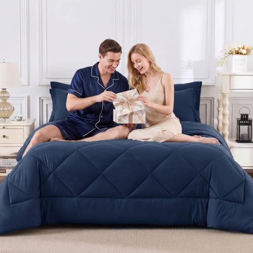 Oversized Queen Comforter Set Navy