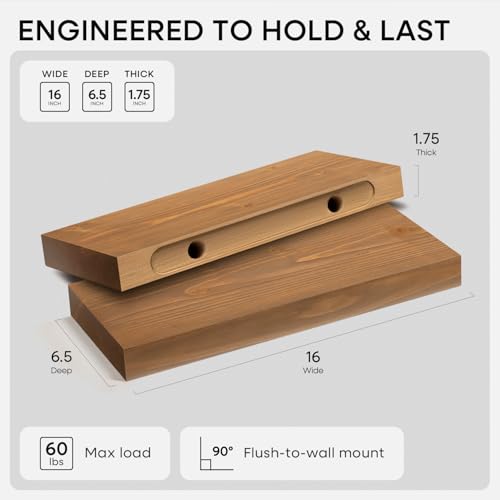 16 Inch Floating Shelves (2 Count)