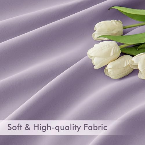 Lilac Back Tab Blackout Curtains 52x90 Inch Long 2 Panels Set (2 Count)