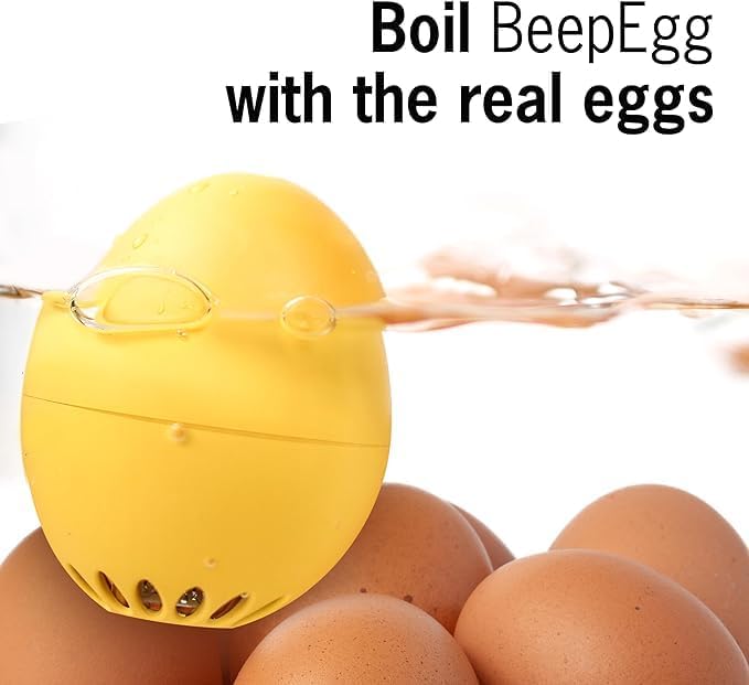 LOL BeepEgg – Egg Timer for Boiling Eggs – Musical Egg Cooker for Soft, Medium, Hard Boiled Eggs – Food Safe – Singing Floating Egg Timer – Egg Cooker for 3 Levels of Doneness – Brainstream