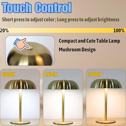 Cordless LED Mushroom Table Lamp