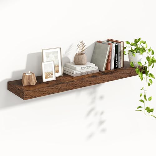 Floating Shelves 47.2" W x 10.3" D Rustic Brown Set of 1