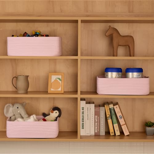 Large Shallow Organizing Baskets 15x11x5.1 Inches (4 Count)