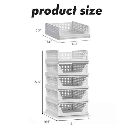 5 Pack Stackable Storage Bins (5 Count)
