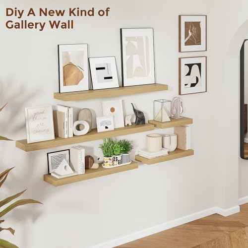48 Inch Floating Shelves for Wall 8 Inch Deep Oak Shelves Set of 2 (2 Count)