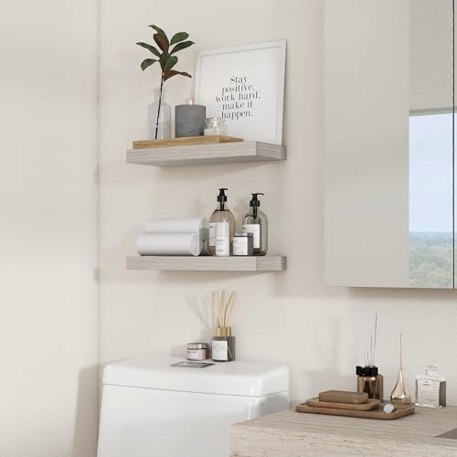 16 inch Grey Floating Shelves for Wall