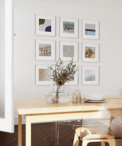White Square Frames Set of 9