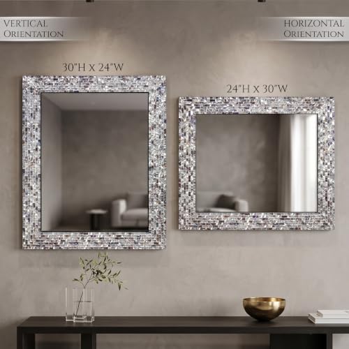 Handmade Blue & Silver Mosaic Wall Mirror