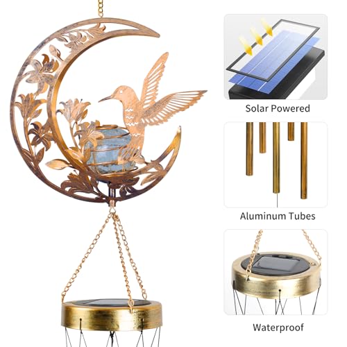 Moon Hummingbird Wind Chime Outdoor