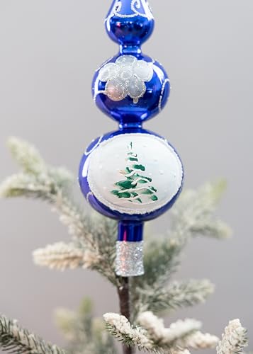 Tree Topper Mouth Blown Crystal Finial Tree Topper Traditional Tree Toppers Christmas Decorations Hand Decorated Made in Poland