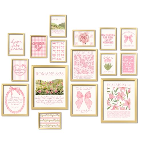 16 PCS Christian Coquette Wall Art Decor (16 Count)