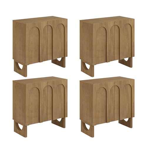 Jett Mid Century Modern Wood Credenza Storage Cabinet