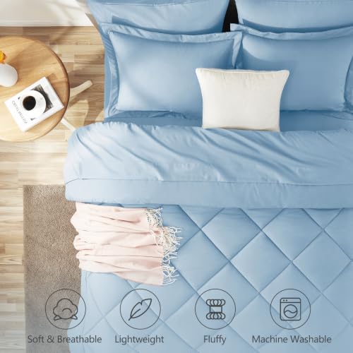 Queen Comforter Set with Sheets Baby Blue