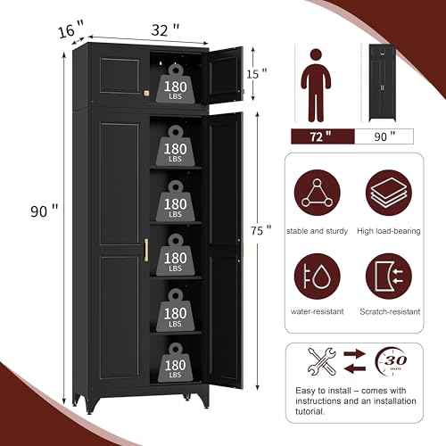 90" Tall Metal Storage Cabinet