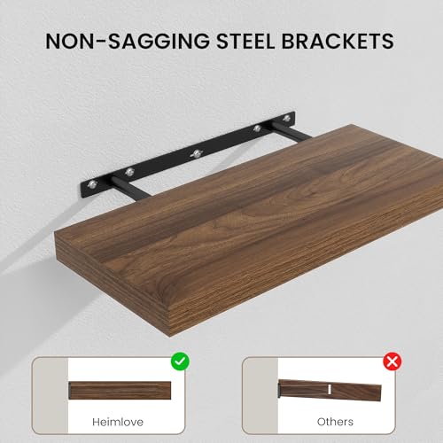 Floating Shelves 15.7" W x 10.3" D Walnut Set of 2 (2 Count)