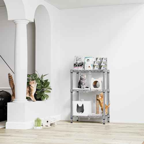750 lbs 3 Tier Shelf Metal Storage Shelves Shelving Wire Rack Heavy Duty Closet Organizers for Garage Kitchen Bathroom Laundry Chrome 13.8" D x 23.6" W x 35.5" H (3 Count)