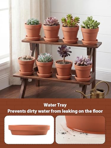 4 Inch Terracotta Pots with Saucers